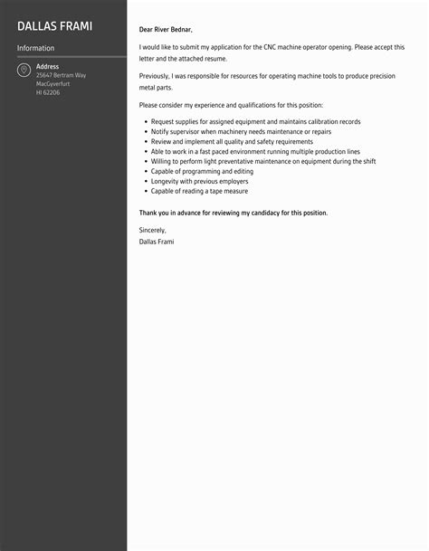 cnc machine cover letter|cnc cover letter examples.